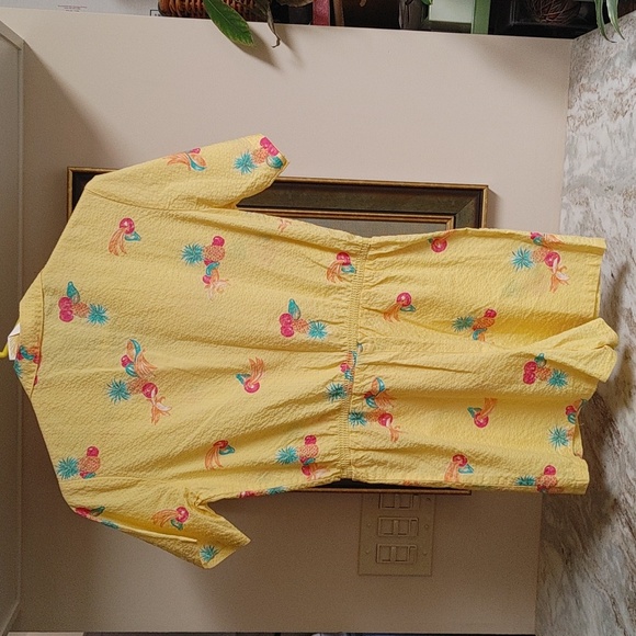 Rare Find Sunshine by Sherry Holt Yellow Seersucker Romper Size XS - Picture 5 of 11